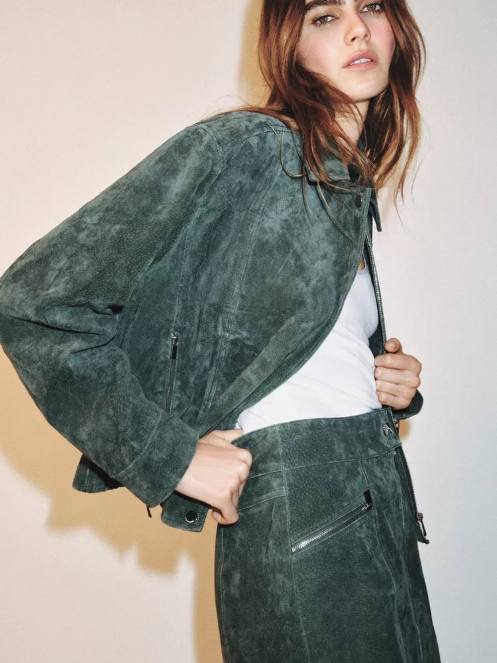 ZARA Women 100% Suede Leather Jacket 3046/080 NWT XL - Picture 10 of 11
